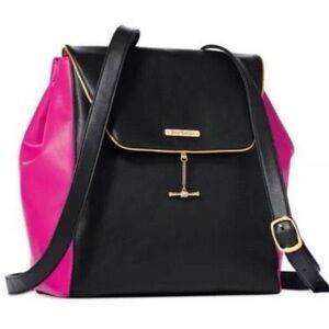 Juicy Couture Black Pink Backpack Gold Hardware Y2K Barbiecore Large NWT